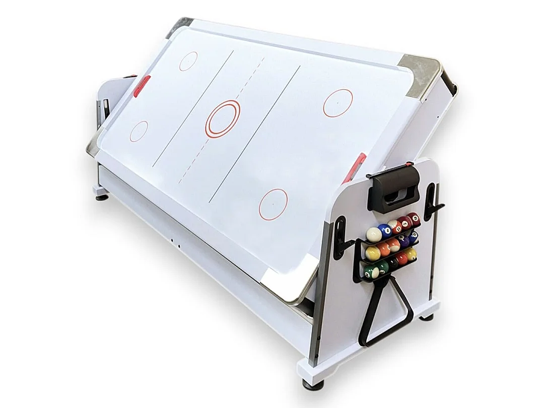 7-Fuß-Billardtisch Grün Multi-Game Airhockey + Tischtennis – Stark White