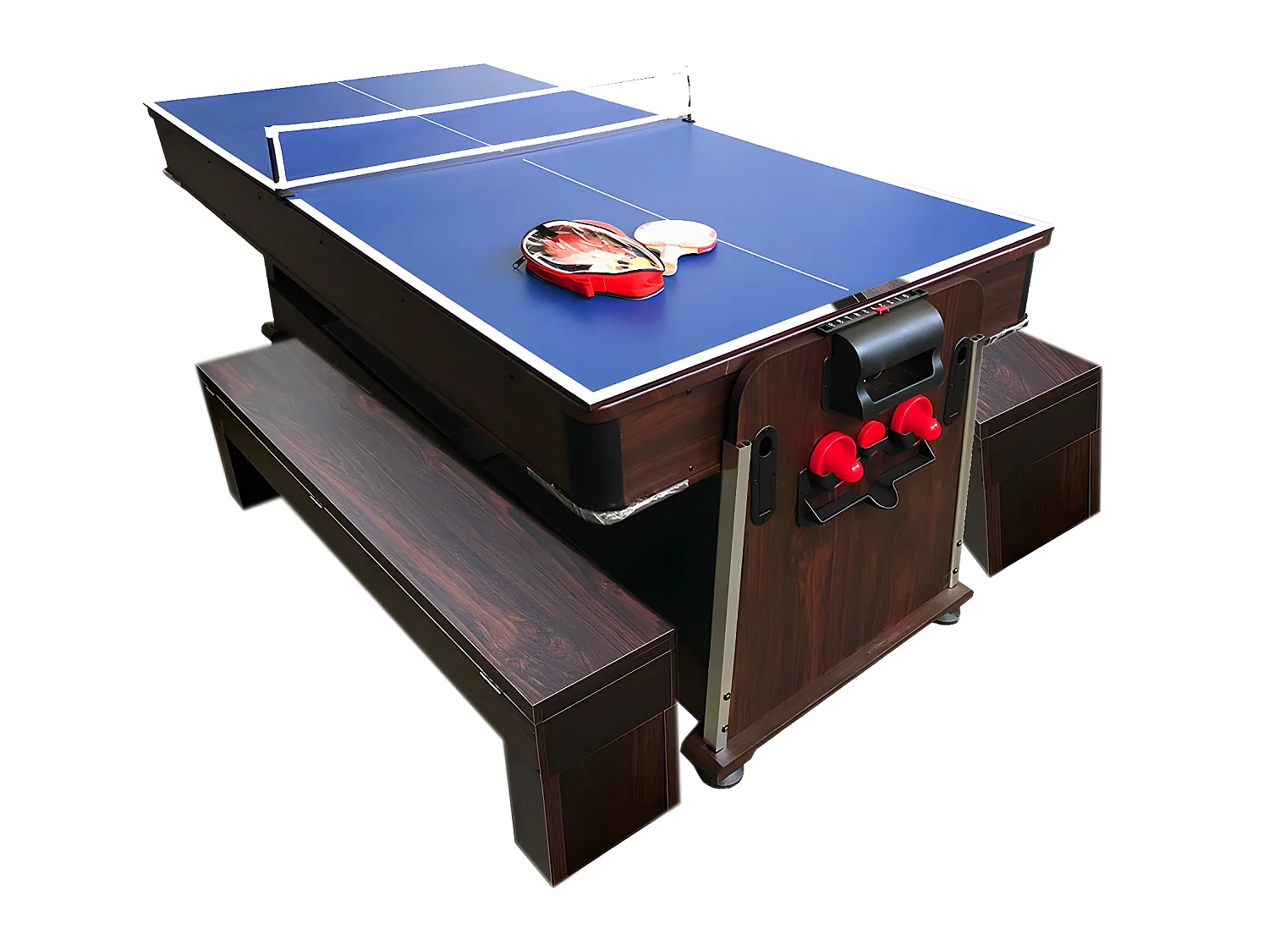 Table de Billard 7 pieds Multi-jeux vert Air Hockey + Table de Tennis – Stark avec Bancs
