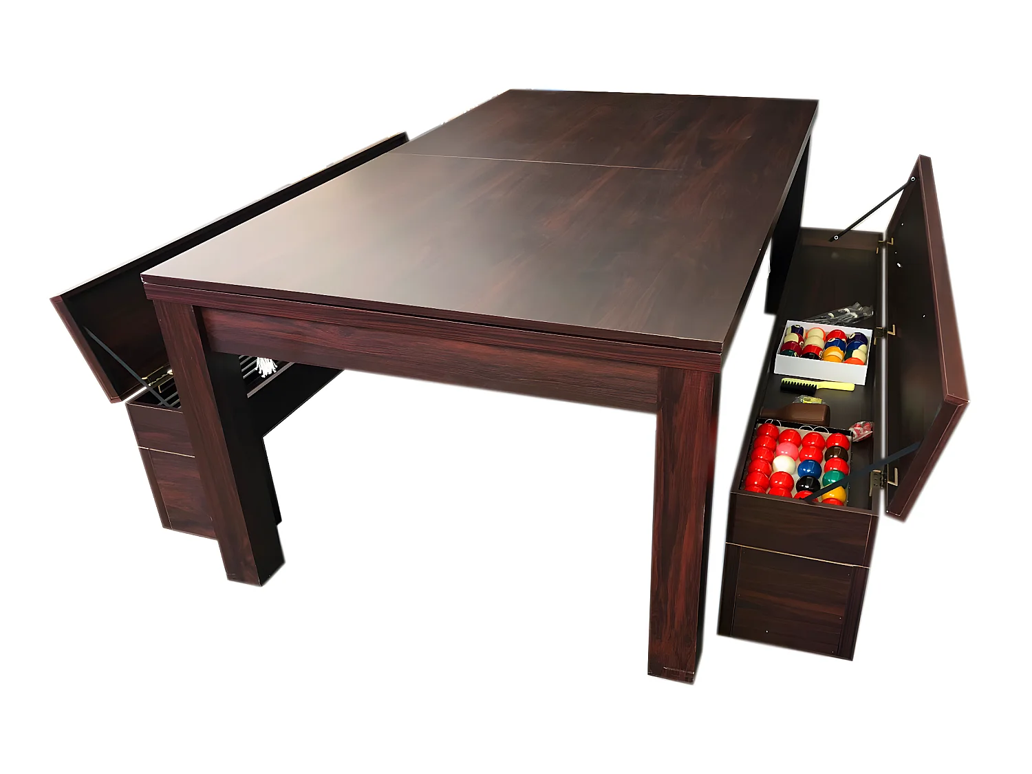 Table de Billard bleu 7 Pieds convertible avec banquettes – Theti