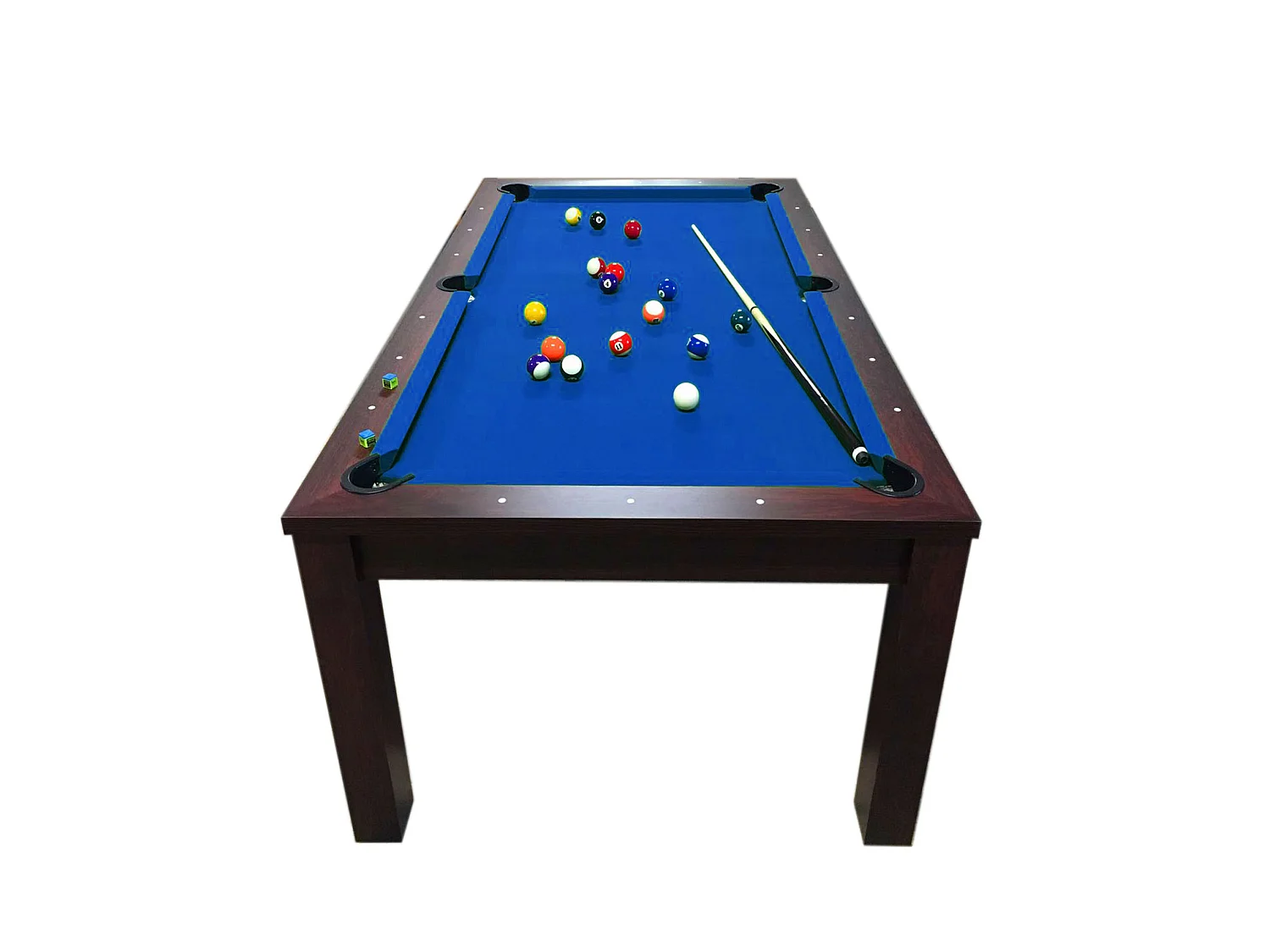 Table de Billard bleu 7 Pieds convertible avec banquettes – Theti