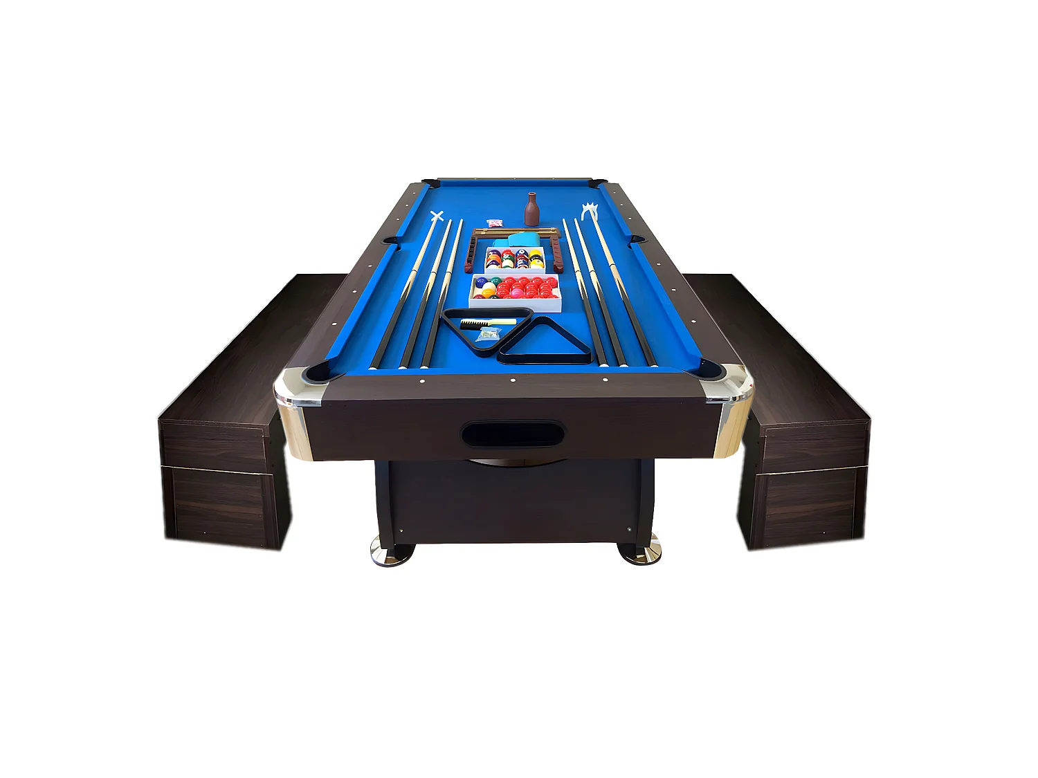 Table de Billard 8 Pieds avec banquette conteneurs – Viper Blue