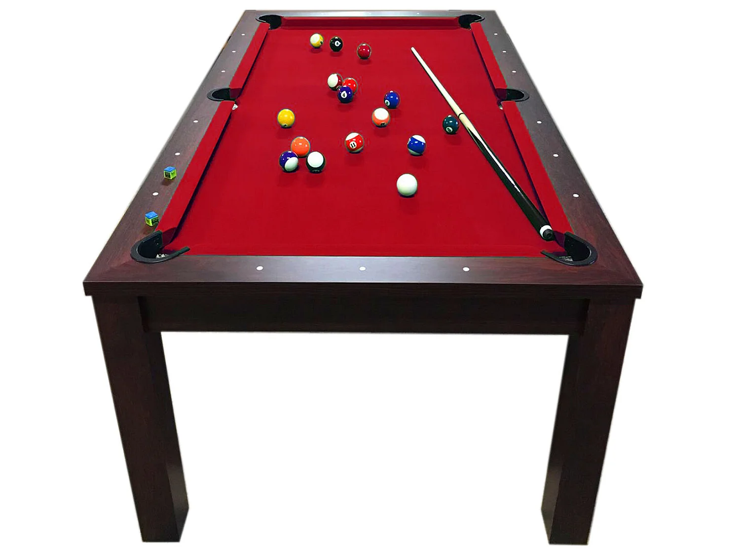 Table de Billard rouge 7 Pieds convertible avec banquettes – Etna