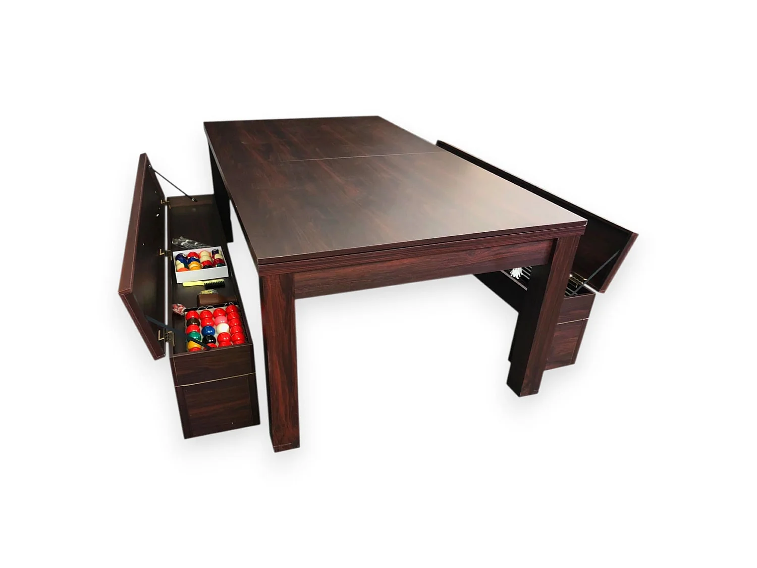 Convertible 7 ft Pool Table red with Storage Benches – Etna