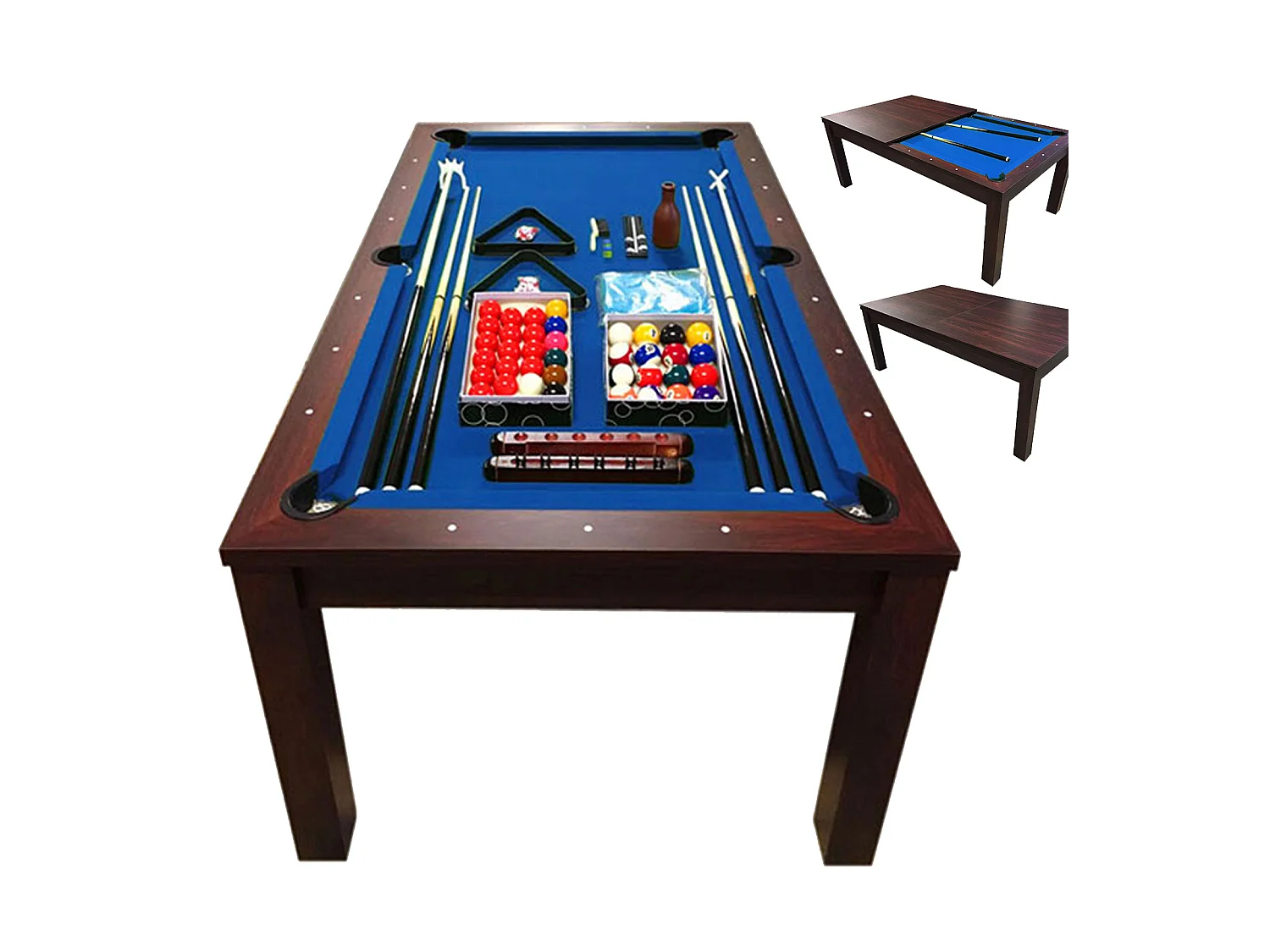 Table de Billard 7 pieds bleu convertible en table – Atlantis