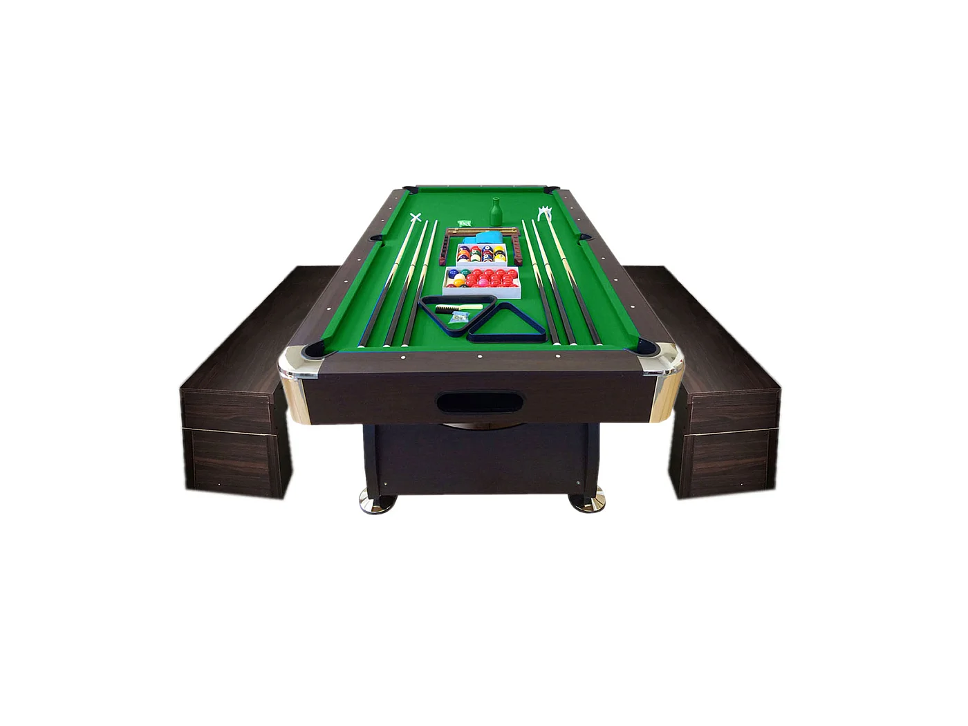Table de Billard 8 Pieds avec banquette conteneurs – Viper Green