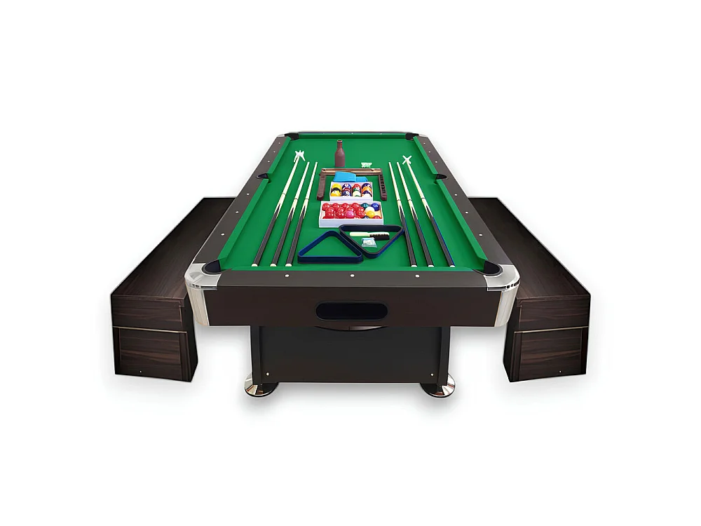 Table de Billard 8 Pieds avec bancs de rangement – Viper Green