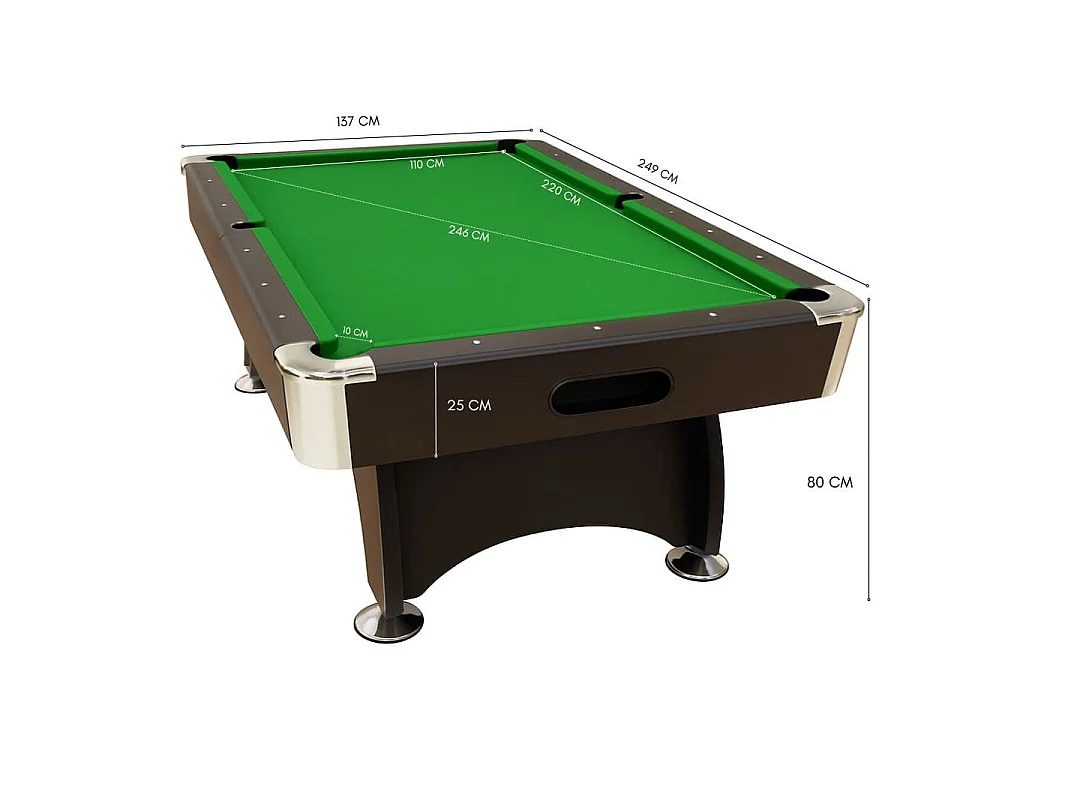 Table de Billard 8 Pieds avec bancs de rangement – Viper Green