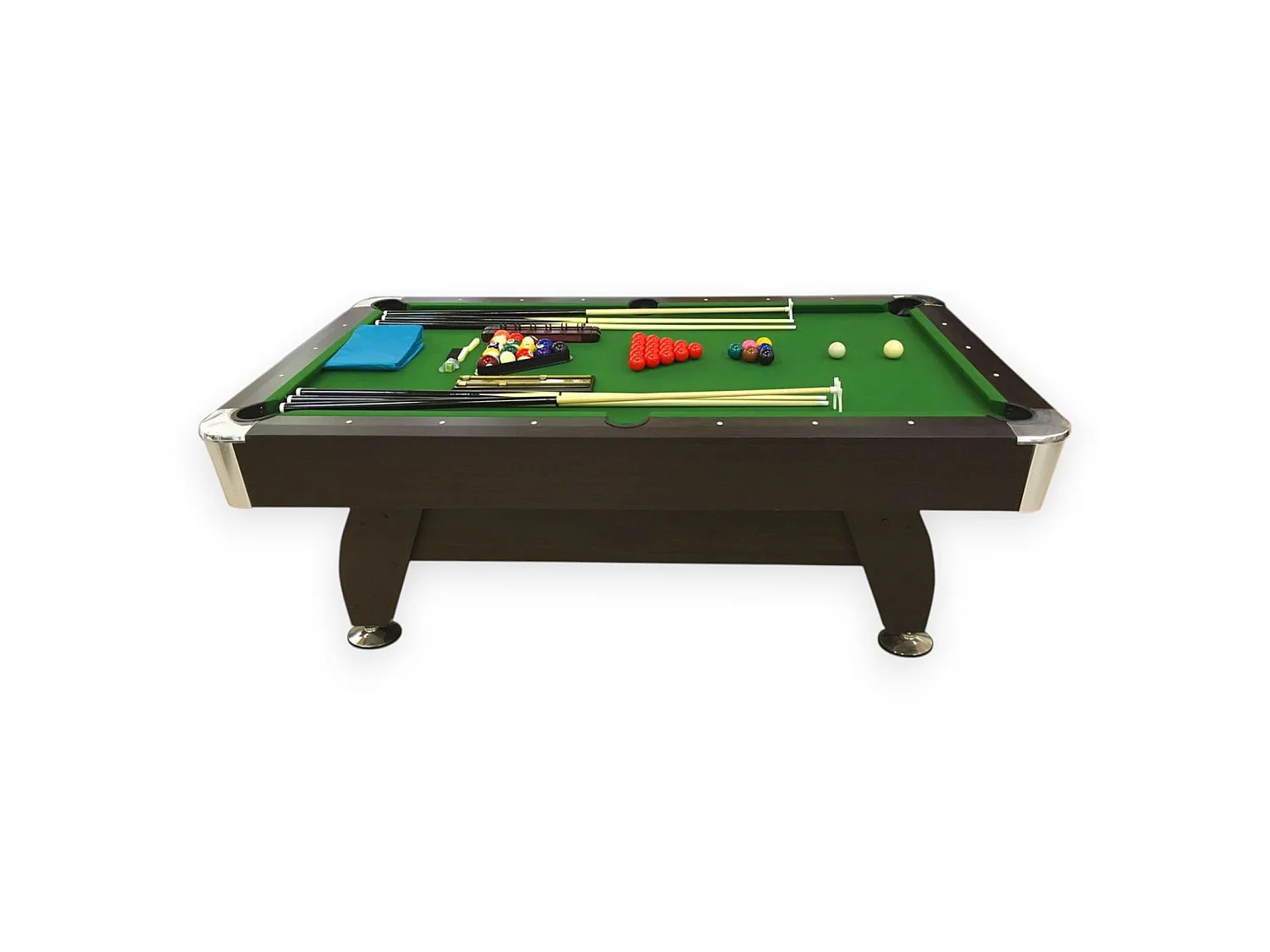 7 ft Pool Table with Complete Accessories Set – Iron Green