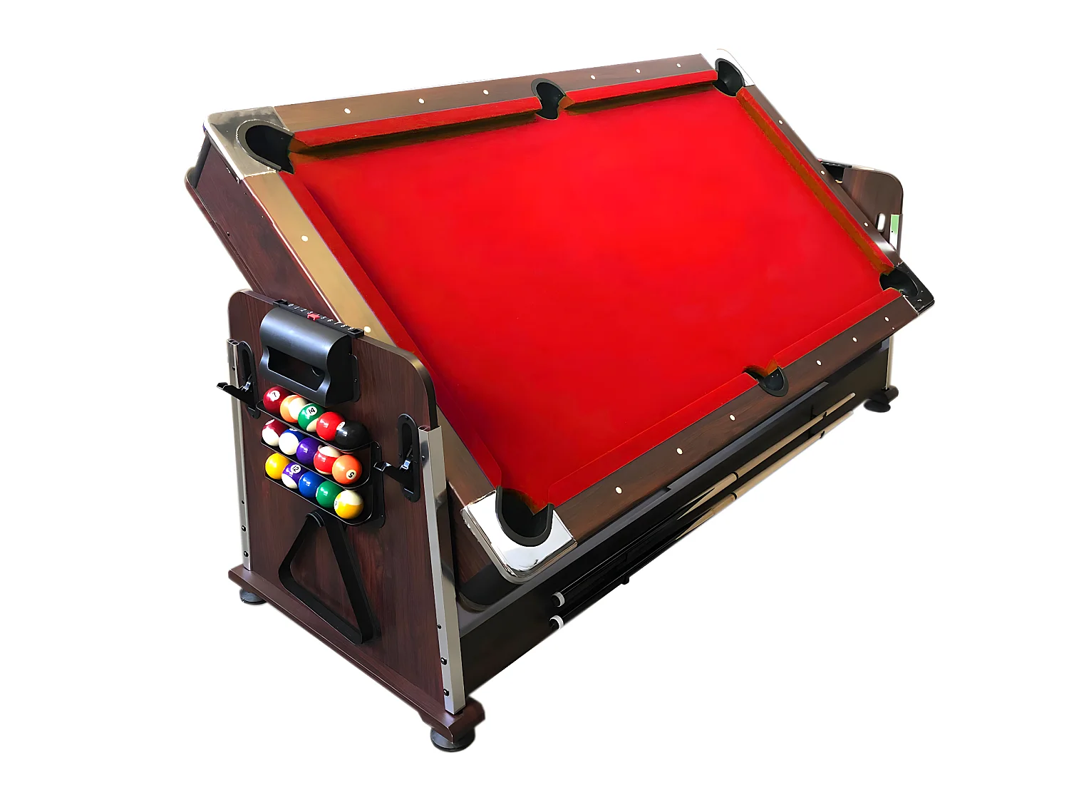 7-Fuß-Billardtisch Roter Multi-Game Airhockey + Tischtennis – Stark