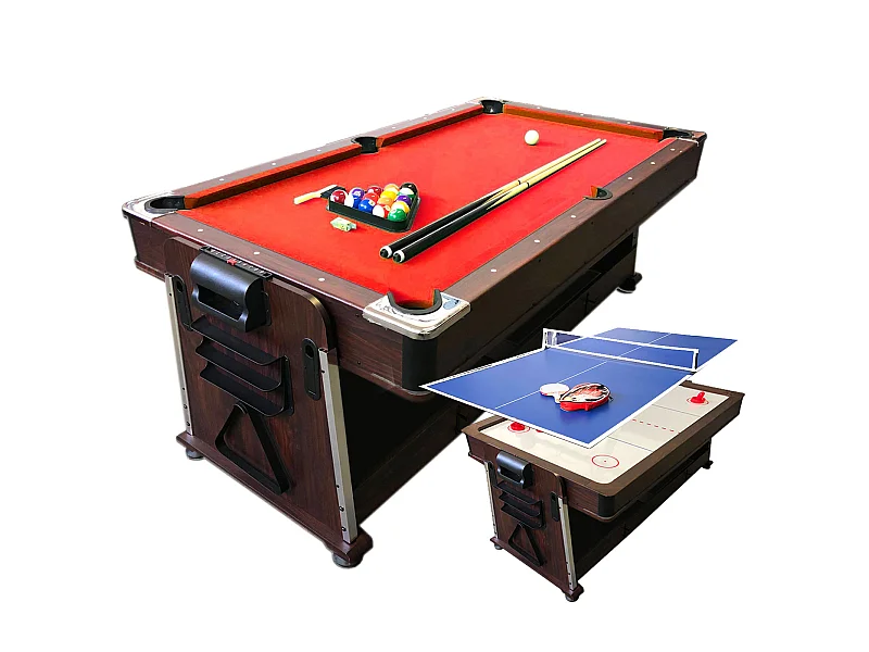Mesa de bilhar 7 pés multijogo Vermelho air hockey + ping pong - Stark