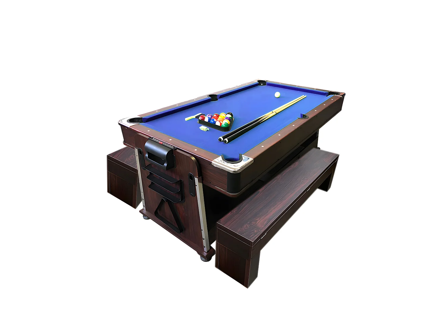 Tavolo da biliardo 7 piedi blu Multi-gioco Air Hockey +Ping pong – Stark con panche