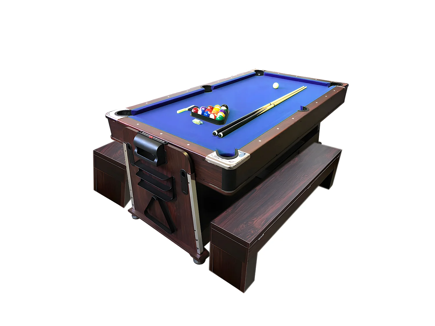 Table de Billard 7 pieds Multi-jeux bleu Air Hockey + Table de Tennis – Stark avec Bancs
