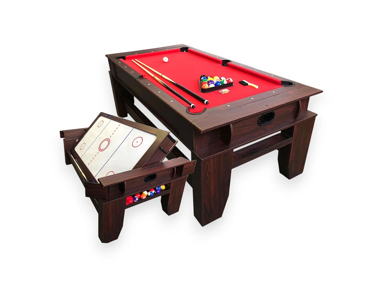 7 ft Multi-Game Pool Table red  with Air Hockey – Panther