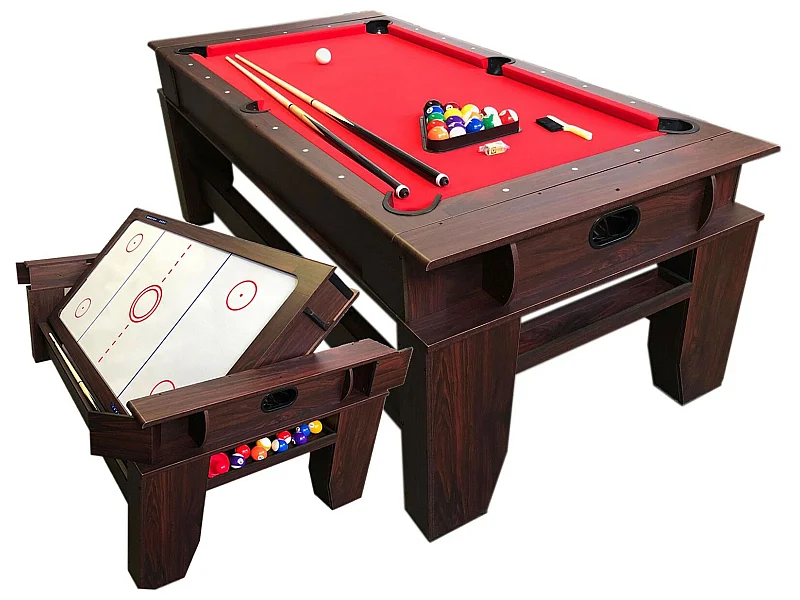 Mesa de sinuca multijogos de 7 pés com air hockey – Panther