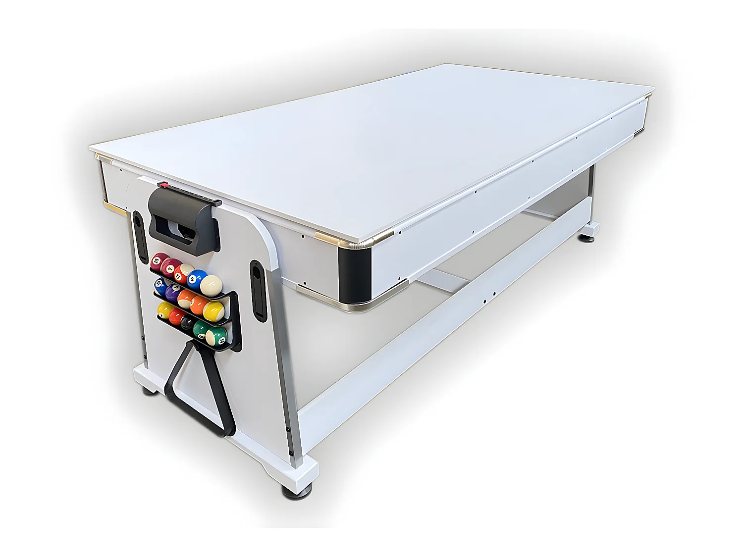 7-Fuß-Billardtisch Blauer Multi-Game Airhockey + Tischtennis – Stark White