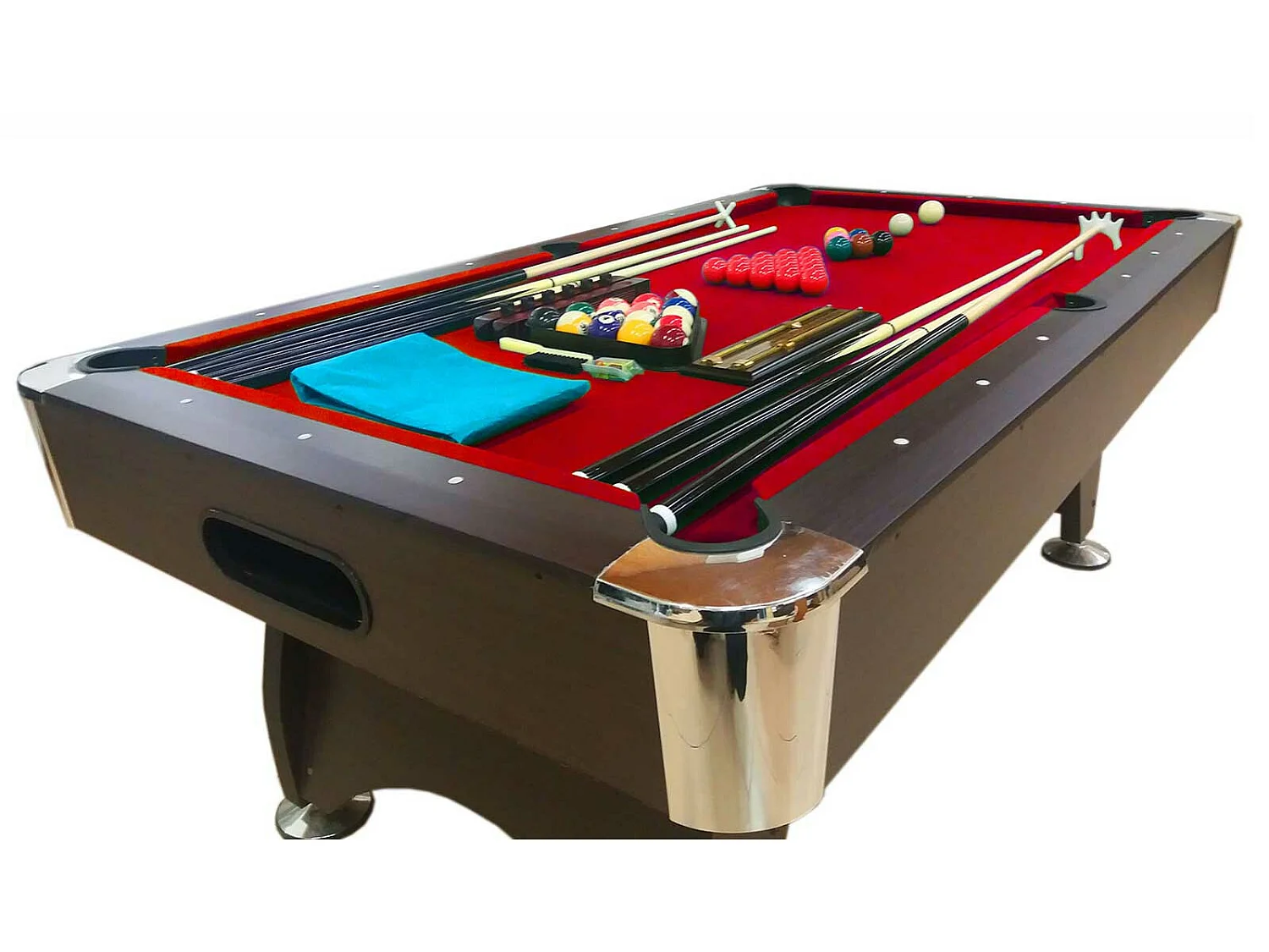 Table de billard 7 Pieds complet d’accessoires – Iron Red