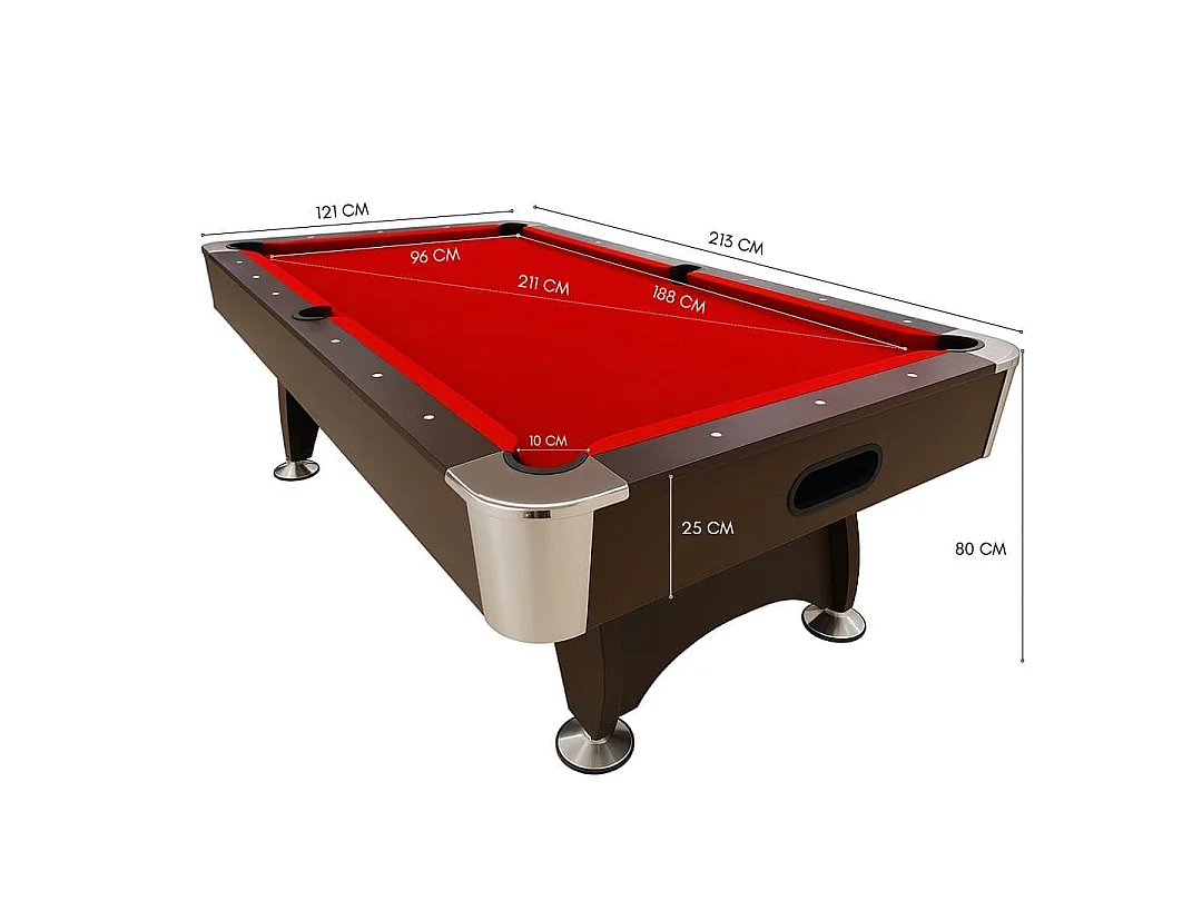 Biljarttafel 7 voet compleet met accessoires – Iron Red