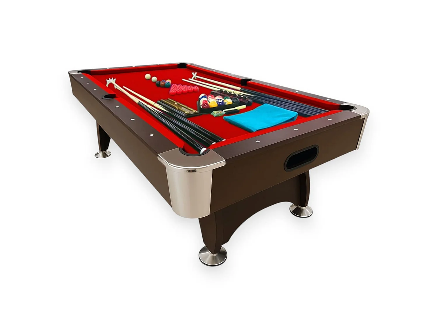 Biljarttafel 7 voet compleet met accessoires – Iron Red