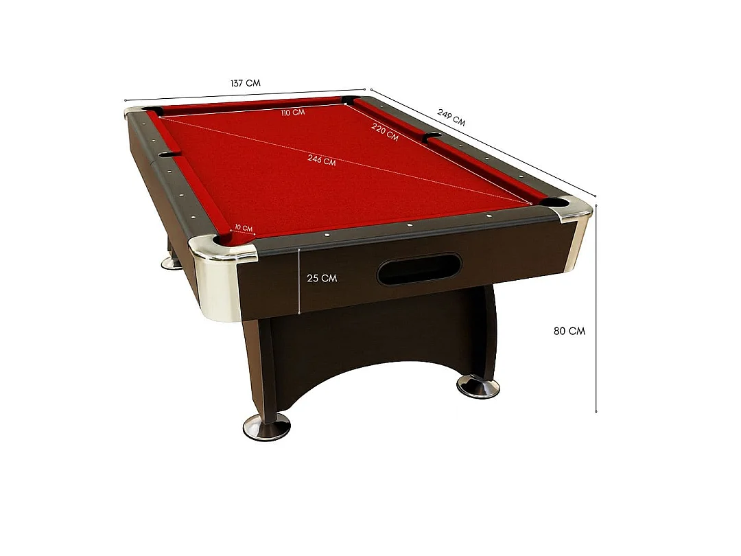 Table de billard 8 pieds avec accessoires complets – Viper Red