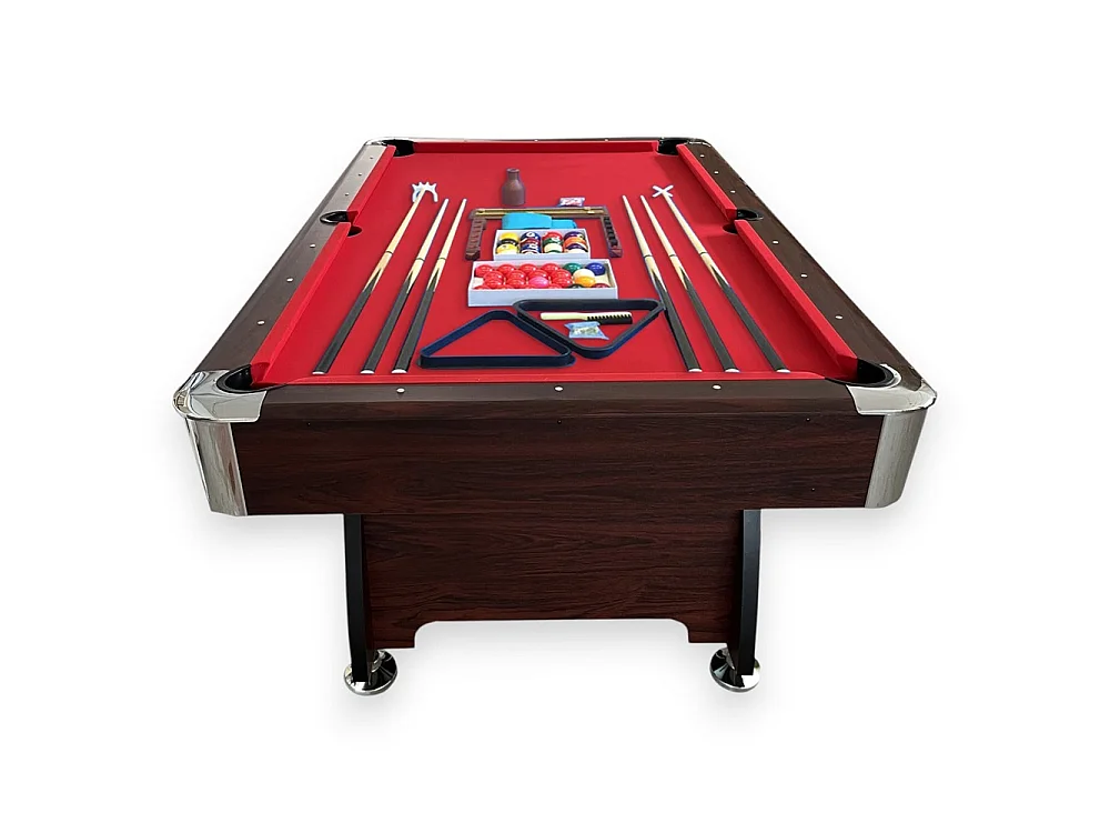 8 ft Pool Table with Complete Accessories Set – Viper Red