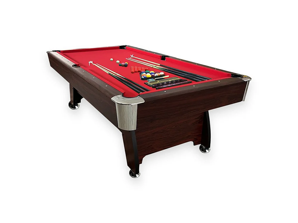8 ft Pool Table with Complete Accessories Set – Viper Red
