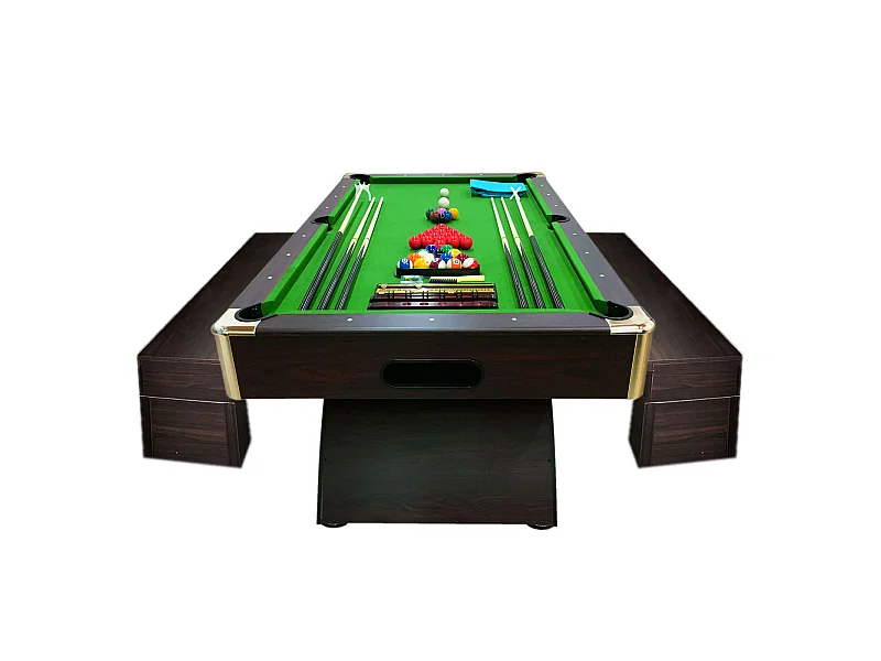 Moderner 8-Fuß-Billardtisch mit Stauraumbänken – Poseidon