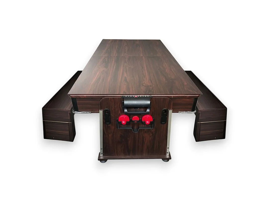 Table de Billard 7 pieds Multi-jeux rouge Air Hockey, Table de Tennis, Table – Stark avec Bancs