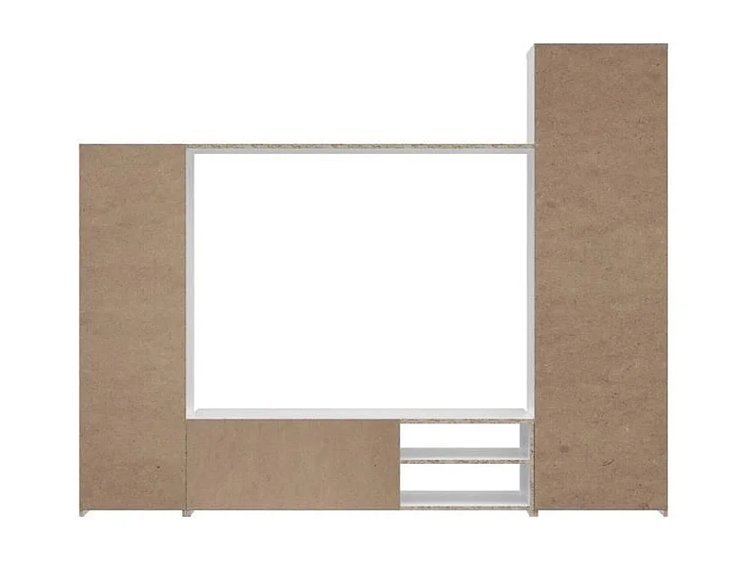 PILVI Meuble TV - Blanc mat - L 220,4 x P41,3 x H177,5 cm