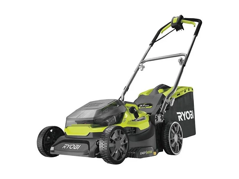 RYOBI Tondeuse Hybride - Ø 37 cm - 2 batteries LithiumPlus 36V 5,0 Ah - Noir et vert