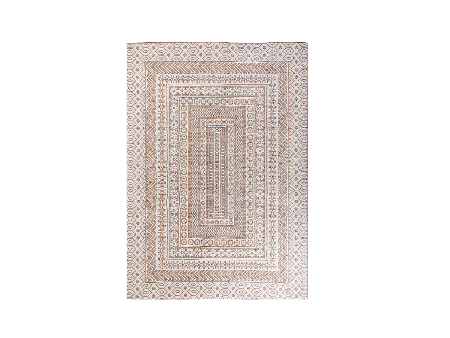 Teppich Jute beige / weiß 160 x 230 cm rechteckig geometrisches Muster Baglar