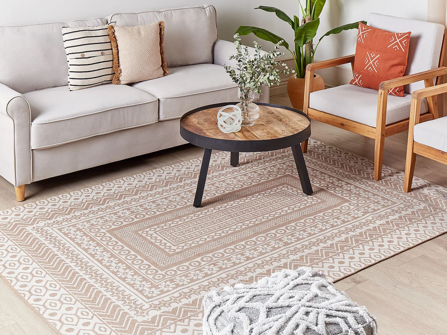 Tapis BAGLAR 160 x 230 cm Jute Blanc