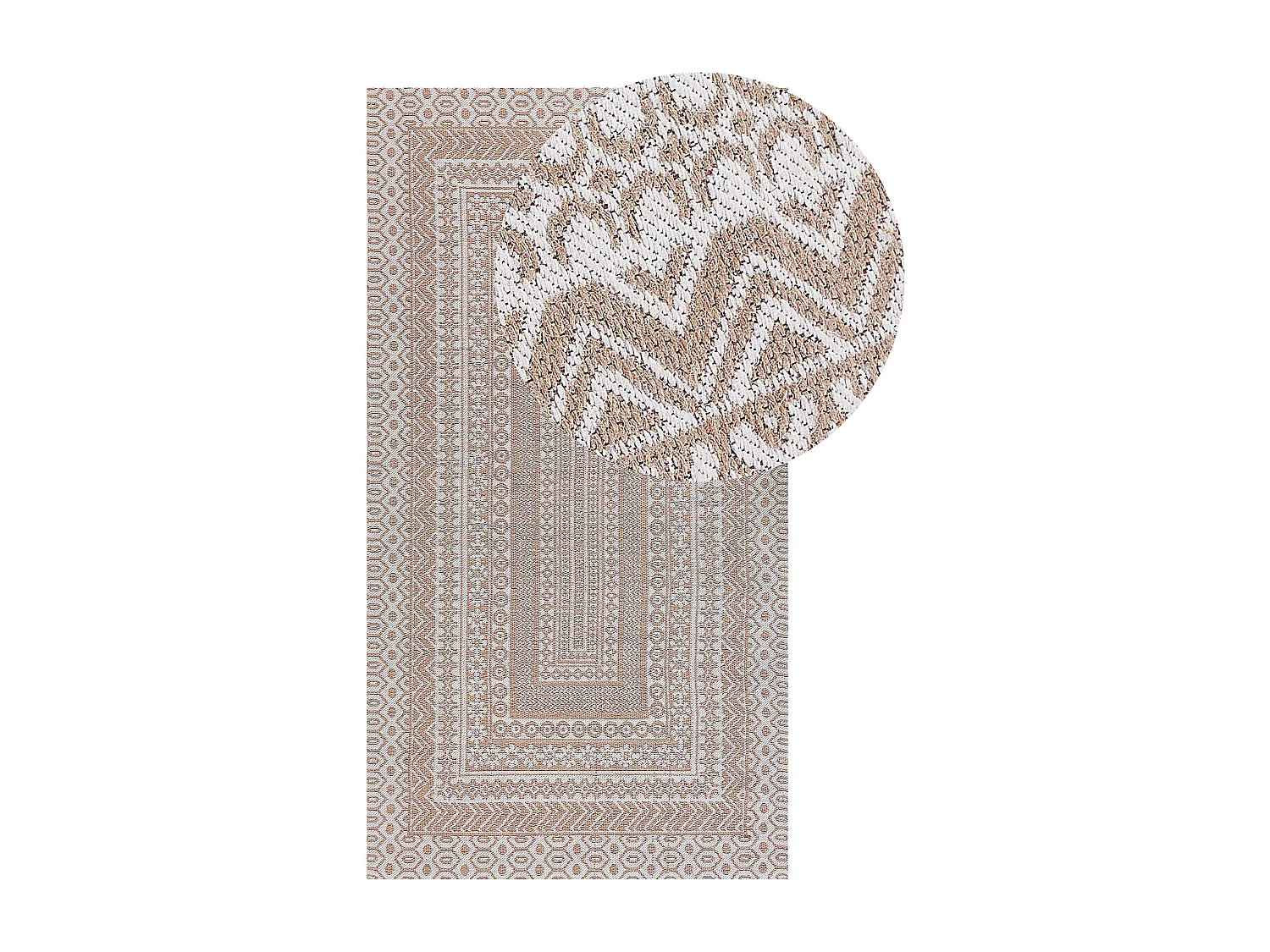 Dywan 80 x 150 cm beżowo-biały BAGLAR