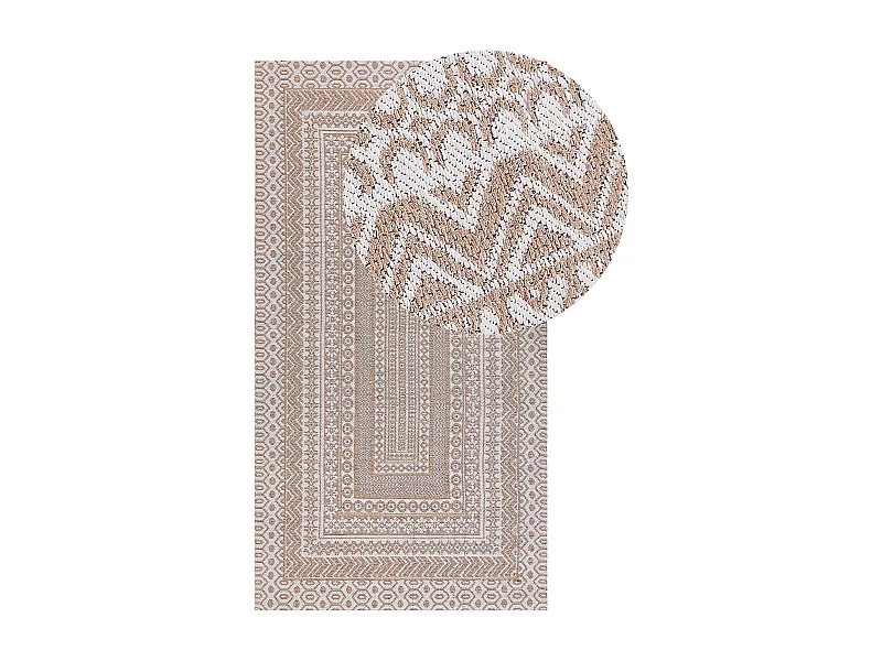 Vloerkleed BAGLAR 80 x 150 cm Jute Wit