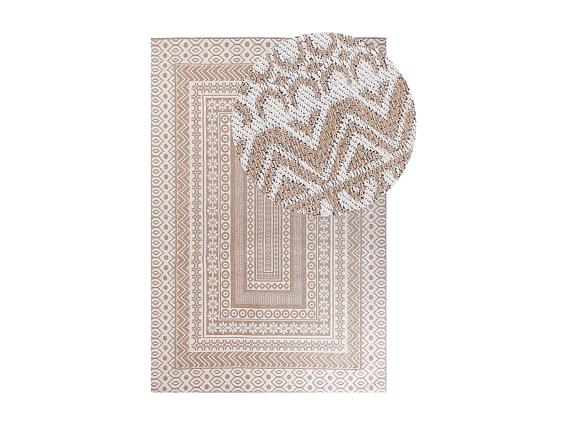 Teppich Jute beige / weiß 200 x 300 cm rechteckig geometrisches Muster Baglar