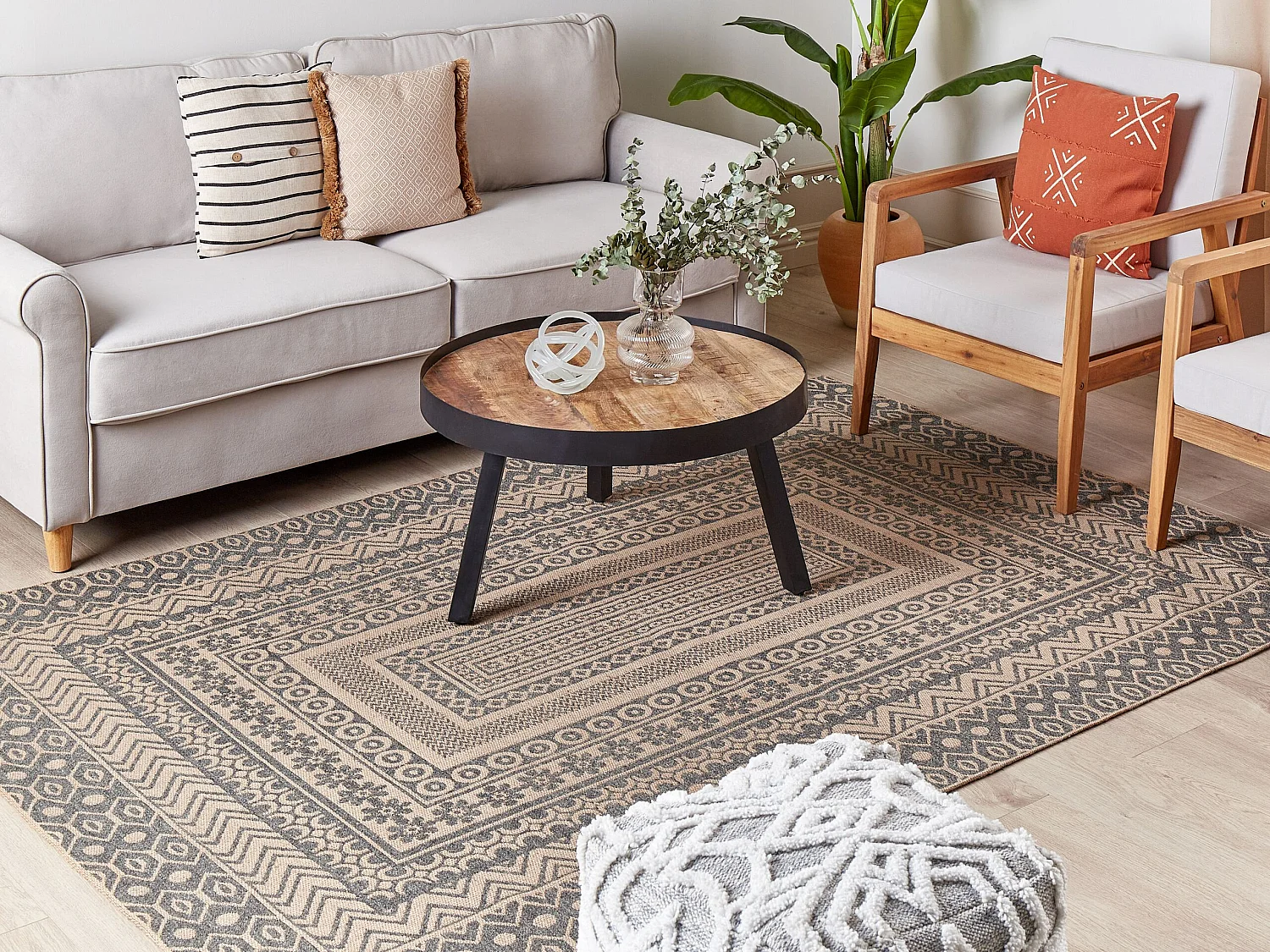 Tapis BAGLAR 160 x 230 cm Jute Gris