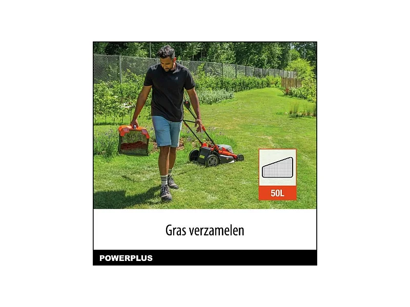 Tondeuse sans fil 20V 34cm BRUSHLESS - DUAL POWER POWDPGLWS1 - Livrée avec batterie 20V 4,0Ah + chargeur rapide