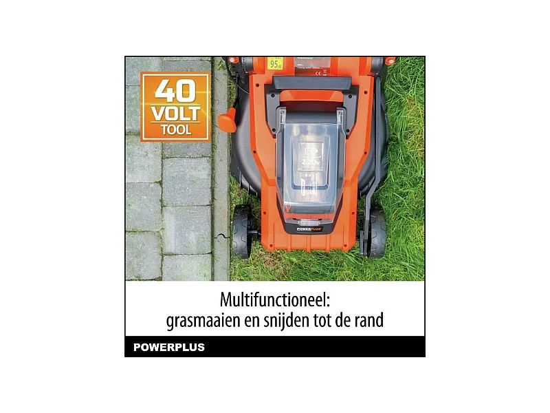 Tondeuse sans fil 20V 34cm BRUSHLESS - DUAL POWER POWDPGLWS1 - Livrée avec batterie 20V 4,0Ah + chargeur rapide