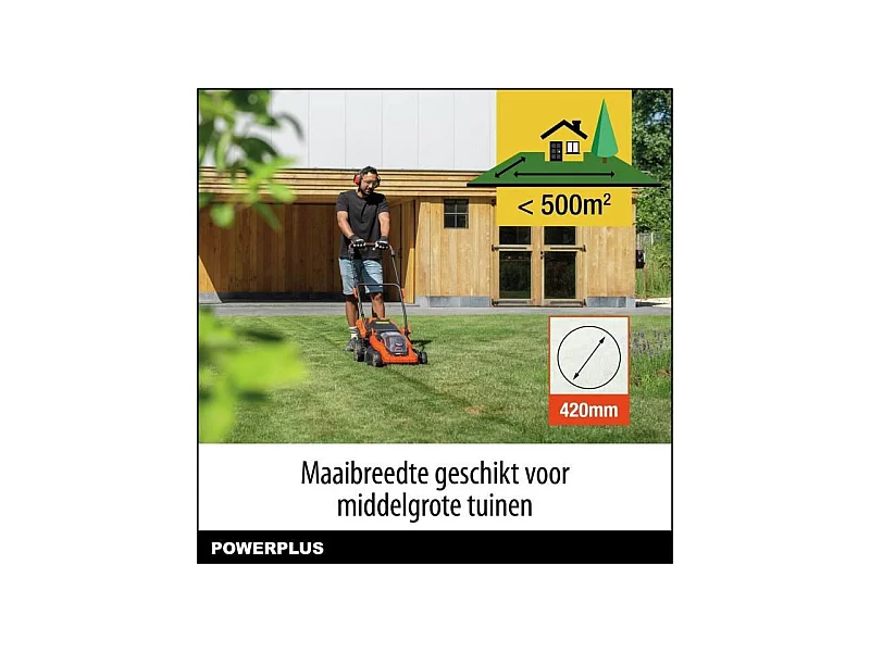 Tondeuse sans fil 20V 34cm BRUSHLESS - DUAL POWER POWDPGLWS1 - Livrée avec batterie 20V 4,0Ah + chargeur rapide