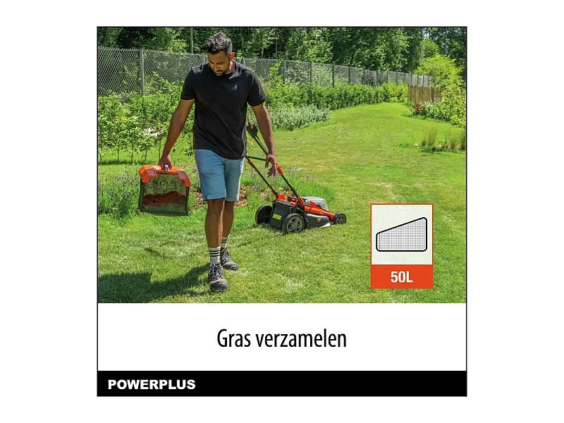 Tondeuse sans fil 20V 34cm BRUSHLESS - DUAL POWER POWDPGLWS1 - Livrée avec batterie 20V 4,0Ah + chargeur rapide