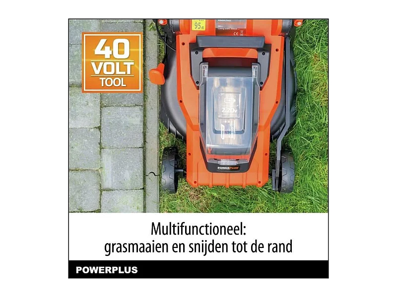 Tondeuse sans fil 20V 34cm BRUSHLESS - DUAL POWER POWDPGLWS1 - Livrée avec batterie 20V 4,0Ah + chargeur rapide