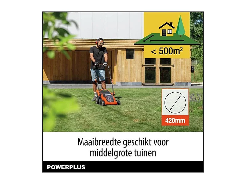 Tondeuse sans fil 20V 34cm BRUSHLESS - DUAL POWER POWDPGLWS1 - Livrée avec batterie 20V 4,0Ah + chargeur rapide