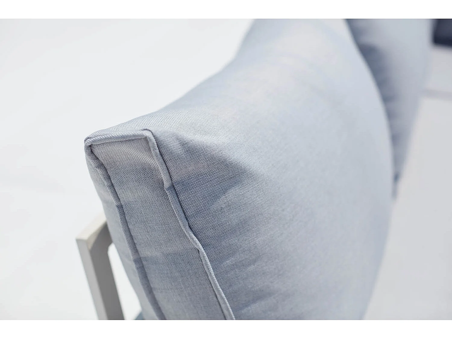 Salon de jardin 4 places en aluminium et acier blanc et gris LOLEA