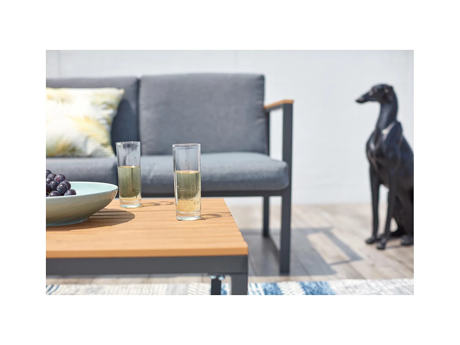 Garten Lounge Set 5-Sitzer aus Dunkelgrauem Aluminium Tahina