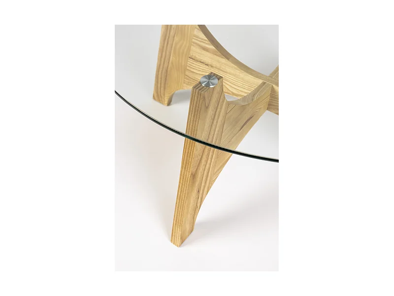 KOBE - Table basse en bois de frêne avec plateau en verre