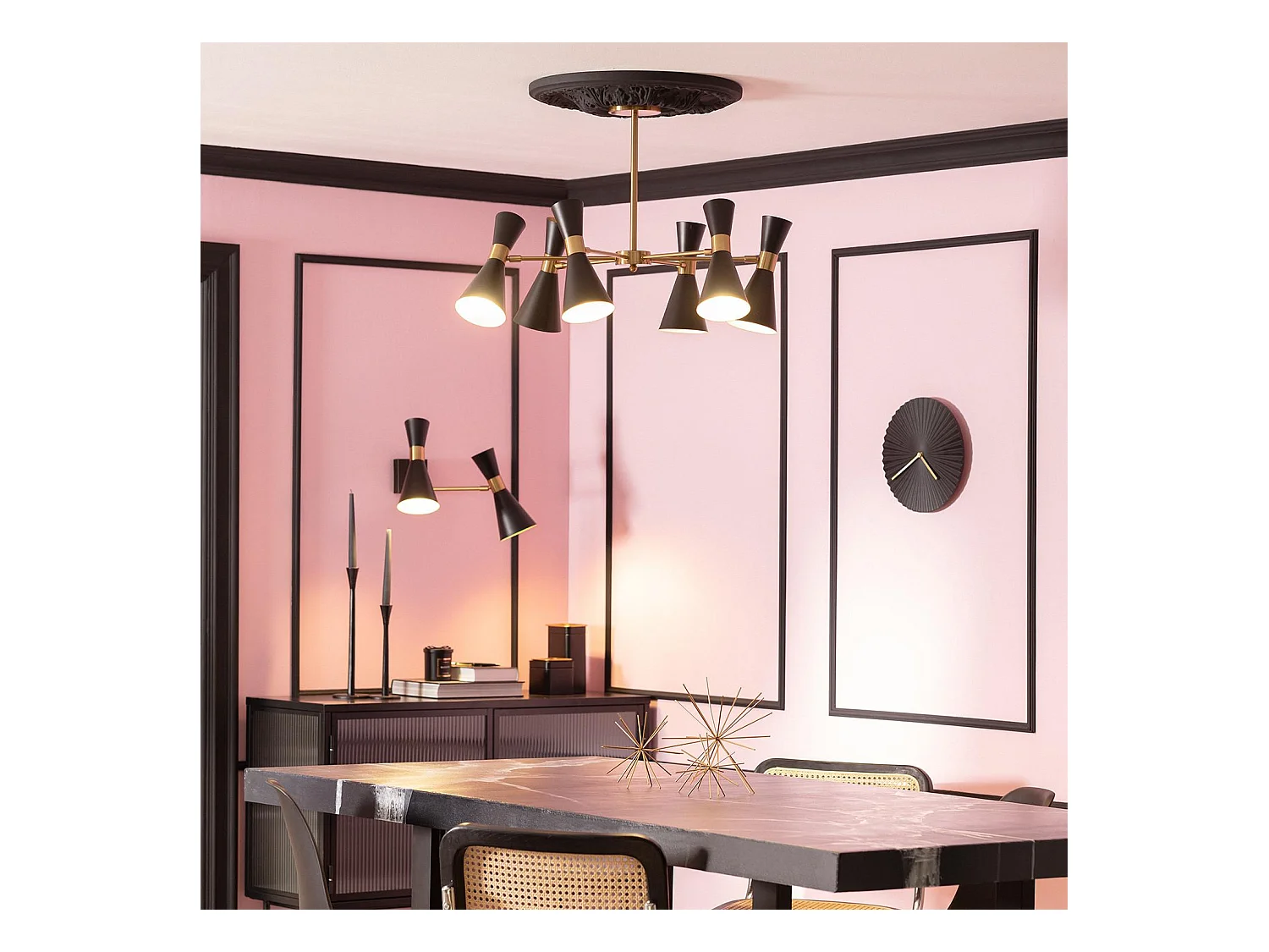 Plafonnier Aluminium 6 Spots Jigger  Noir