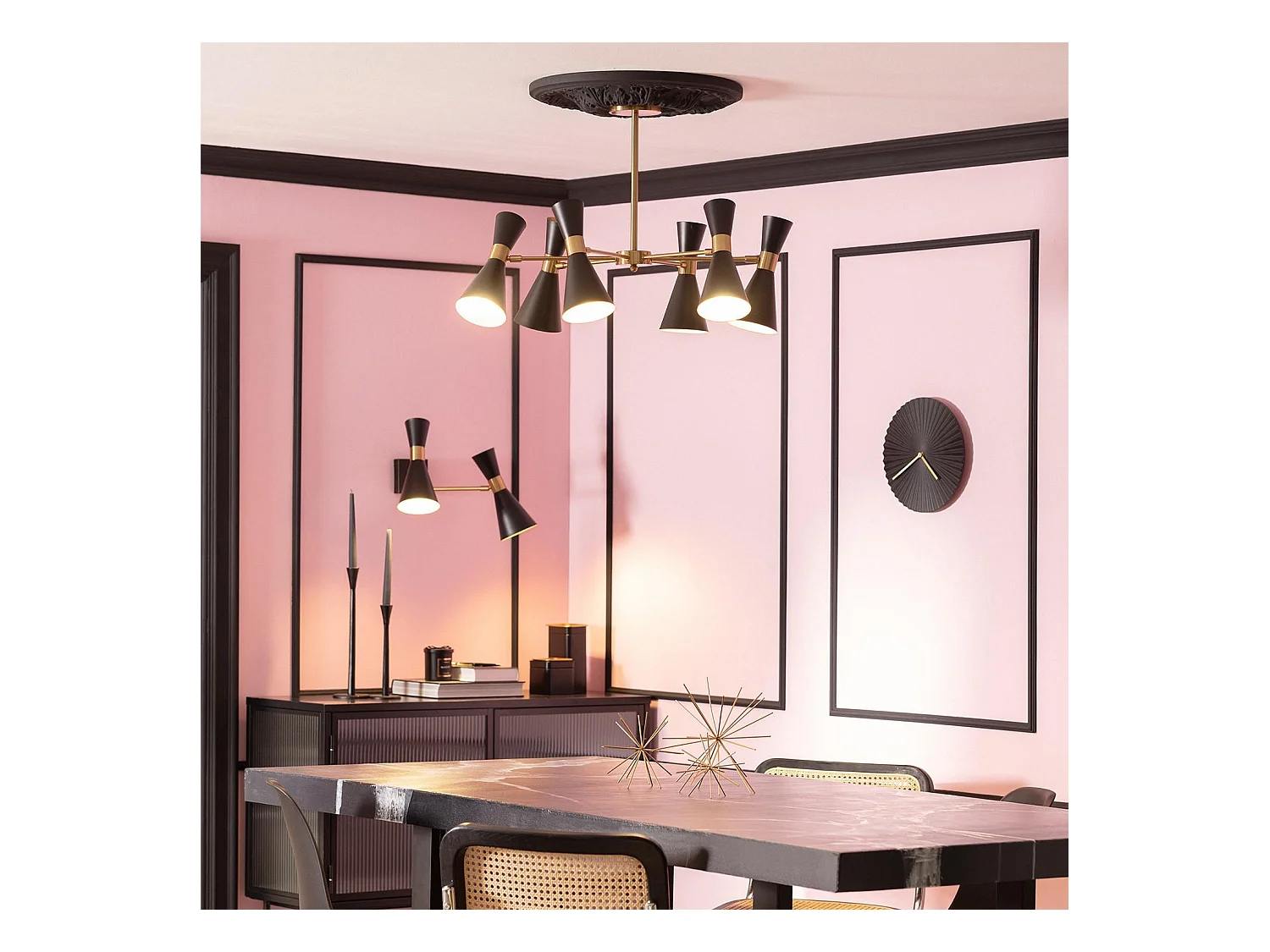 Plafonnier Aluminium 6 Spots Jigger  Noir