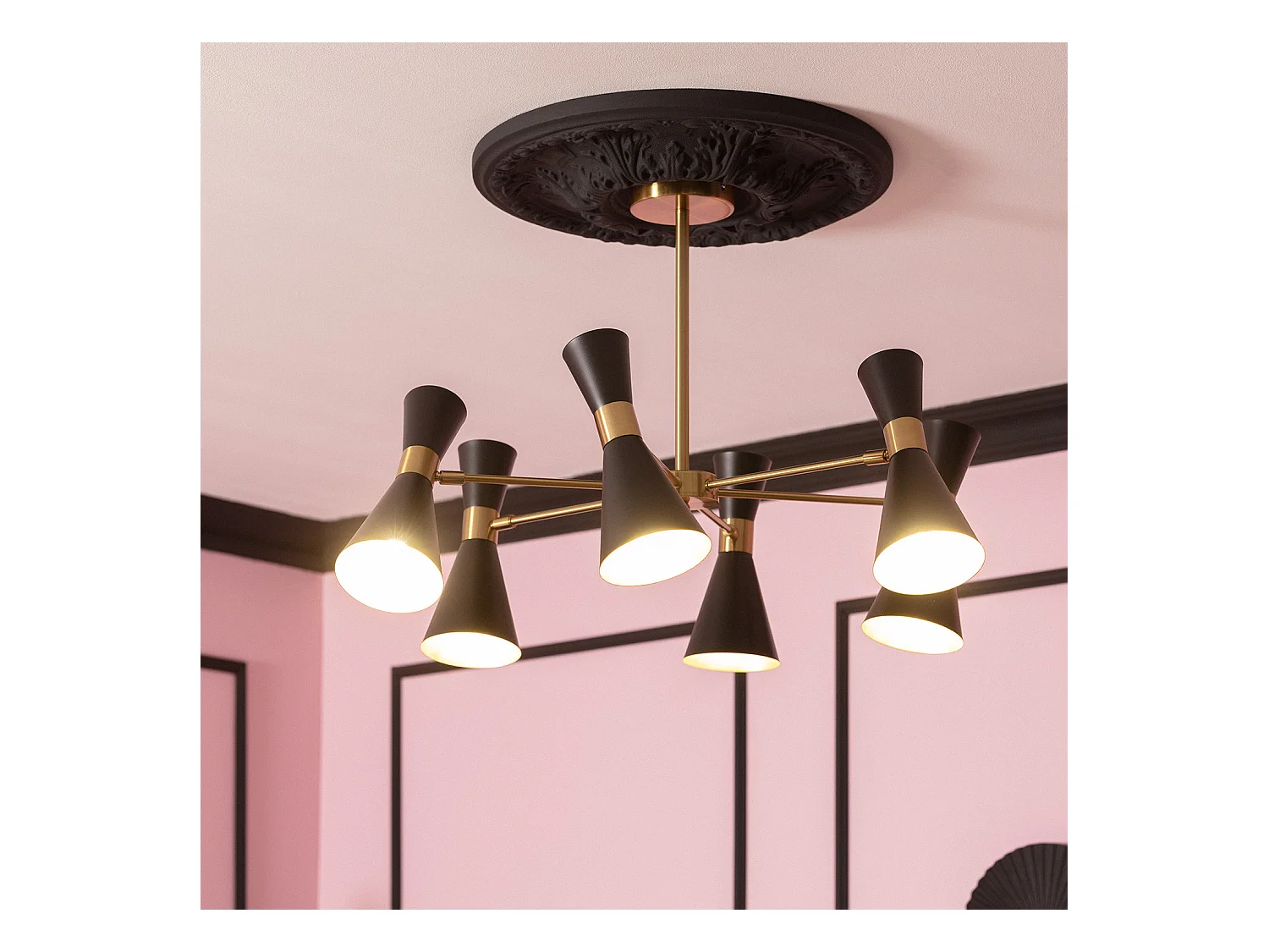 Plafonnier Aluminium 6 Spots Jigger  Noir