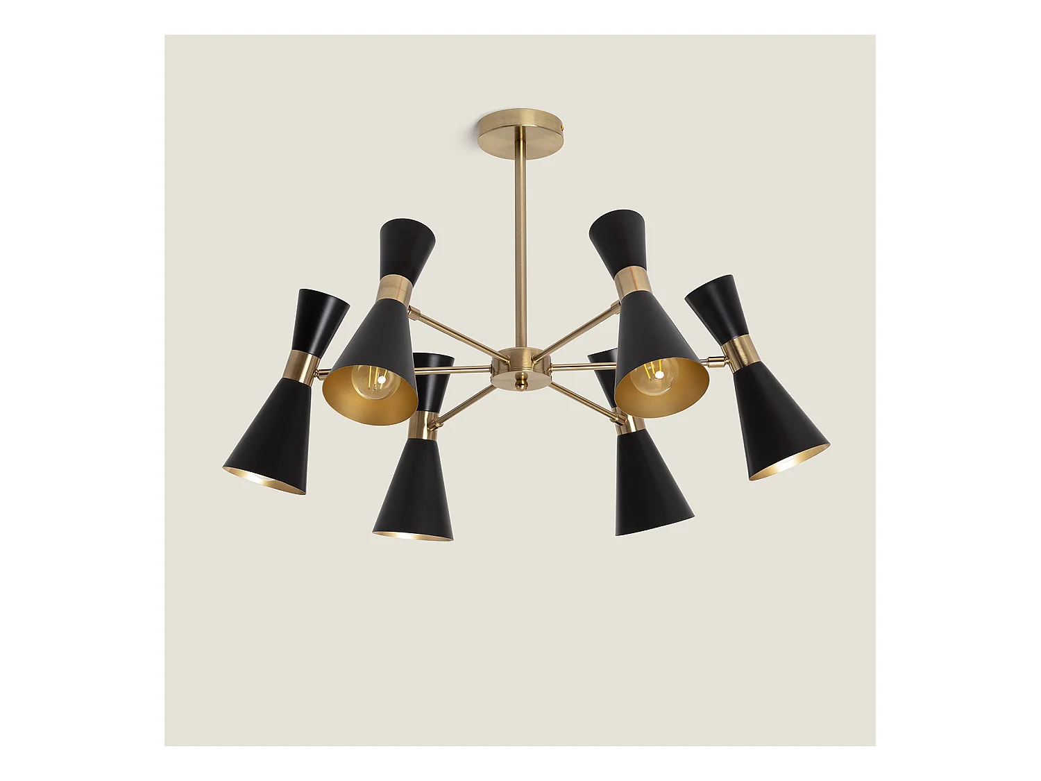 Lampada da Soffitto Alluminio 6 Faretti Jigger Nero