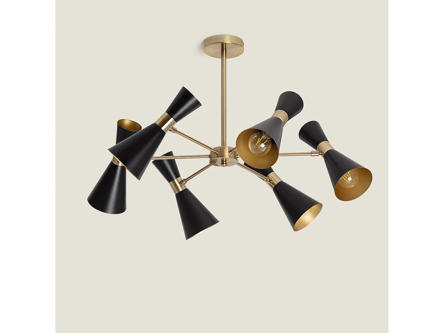 Plafonnier Aluminium 6 Spots Jigger  Noir