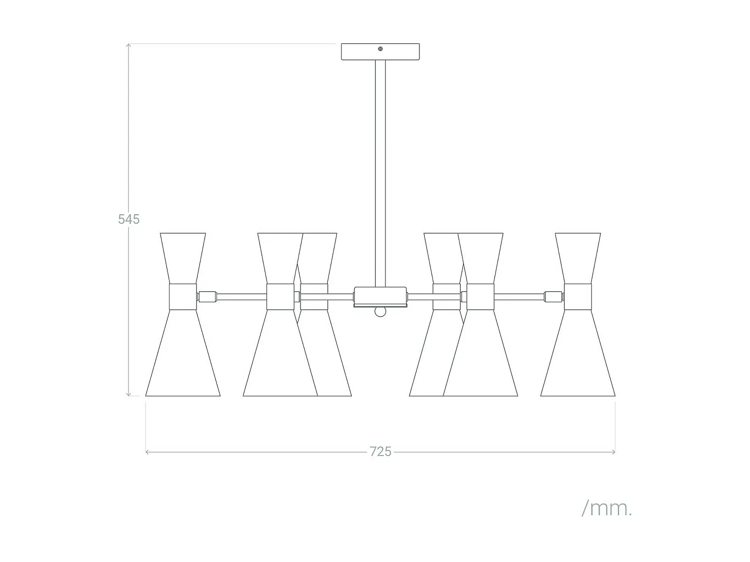 Lámpara de Techo Metal 6 Focos Jigger Negro